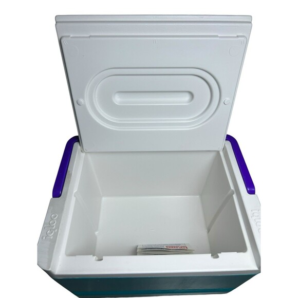 Igloo Polar Six teal purple ice chest insulated USA small lunch box 6 pack 1997 - Picture 8 of 12